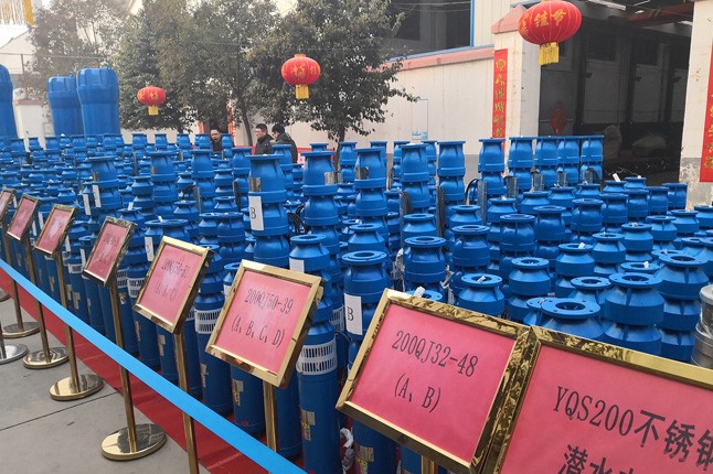 公司2019年度潛水泵、深井泵、污水泵、管道泵等產(chǎn)品展示現(xiàn)場